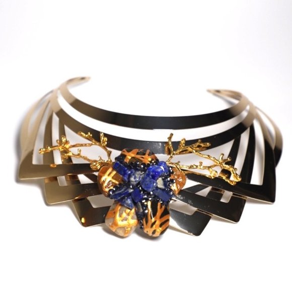 Geometric Silver Plated Choker and Earrings - Picture 5 of 8